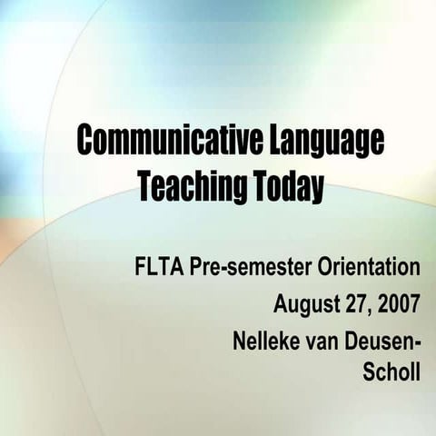 Communicative language teaching_today
