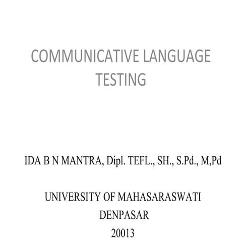 Communicative language testing