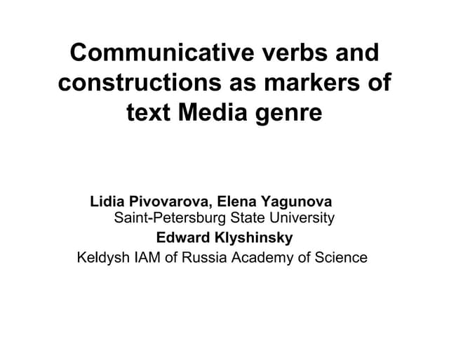 Communicative verbs and constructio...