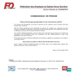 Communiqué de presse fec fo