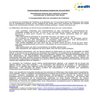 Communiqué de presse Manuel Valls