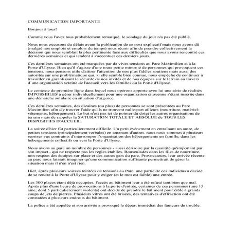 Communiqué de la Plateforme citoyenne