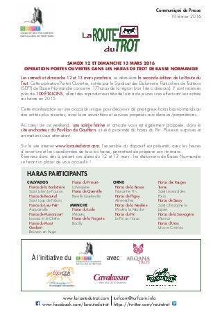LA ROUTE DU TROT 2016