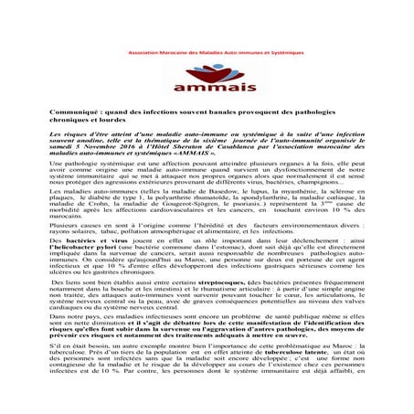 Communique de presse sixieme journee autoimmunite