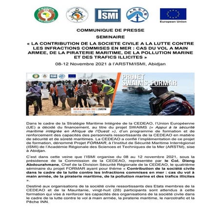La contribution de la societe civile a la lutte contre les infractions commises en mer : vol a main armee, piraterie maritime, pollution marine et des trafics illicites