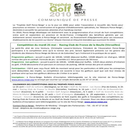 Communiqué presse trophée pn 2010 la boulie