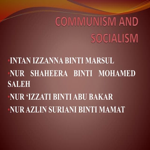 Communism & Socialism