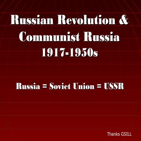 Communist USSR - Economy and Social Changes