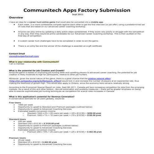 Communitech app factory submission finalist steve downer_sept 2011