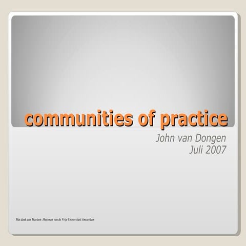 Communities Of Practice John 1