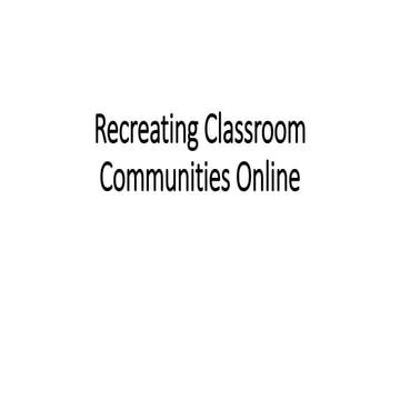 EdTech 2021 Gasta:Recreating Classroom Communities Online