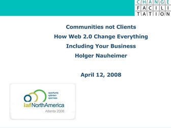 Communities Not Clients