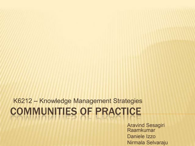 Communities of Practice