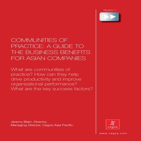 Communities of practice and application in Asian organisations