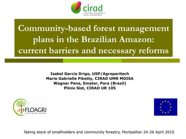 thumbnail of  Community based forest management plans in the brazilian amazon current barriers and necessary reforms