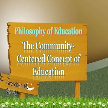Community centered concept of education