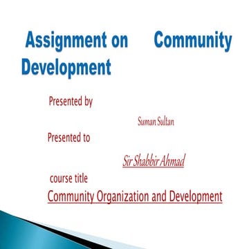 Primary models of community development