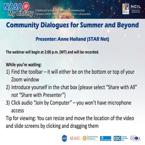 Community Dialogues for Summer and Beyond