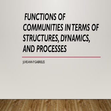 Functions of Communities in Terms of Structures, Dynamics, and Processes