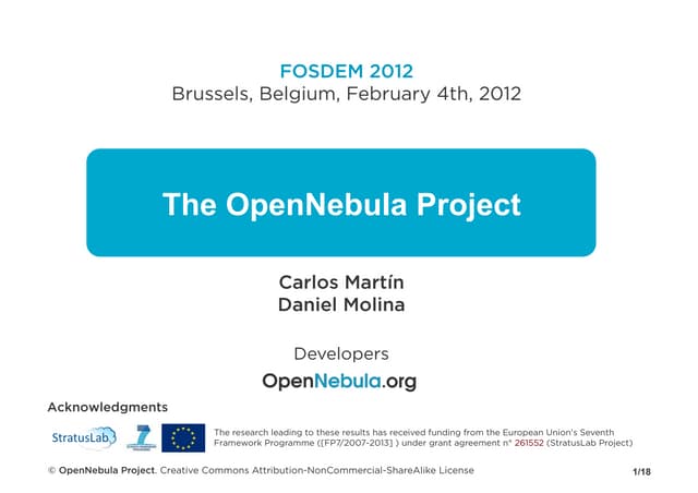 FOSDEM 2012 - OpenNebula Project