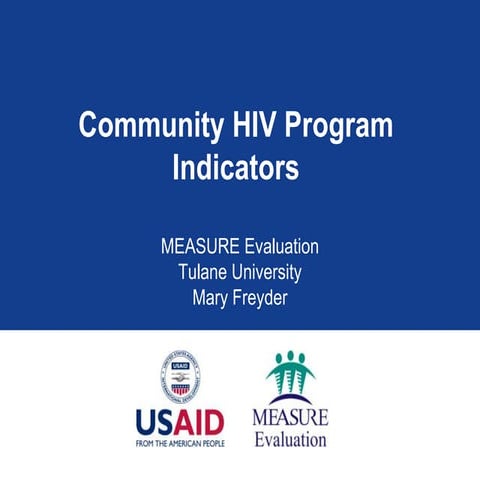 Community HIV Program Indicators