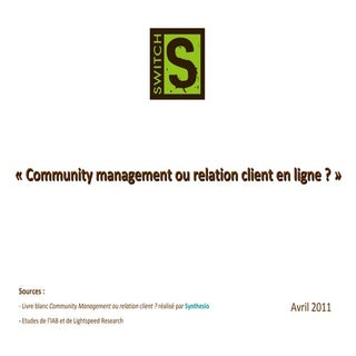Community management ou relation cl...