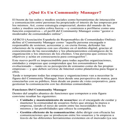 ¿Qué Es Un Community Manager?