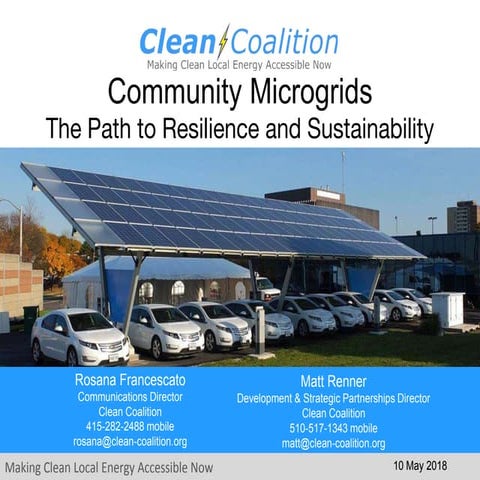 Community Microgrids: The Path to Resilience and Sustainability (5/10/18)