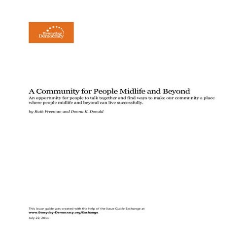 A Community for People Midlife and Beyond | PDF