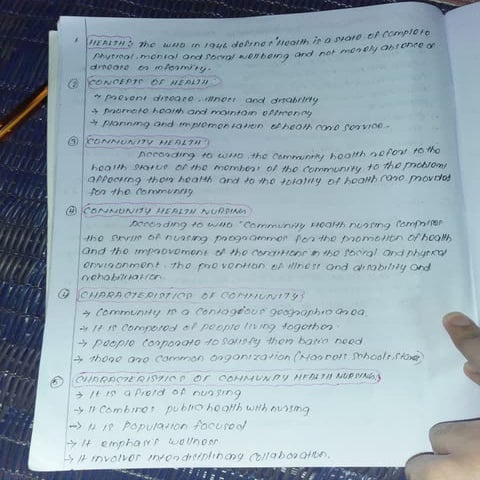 BSC NURSING 4th year Community 2 mark answers