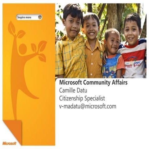 Community Affairs Programs by Ms. Camille Datu