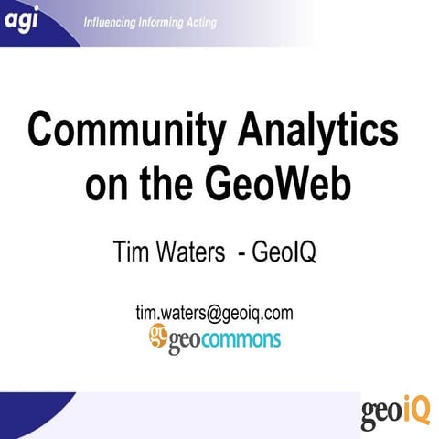 Community Analytics on the GeoWeb