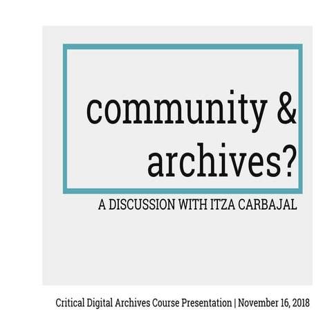 community & archives?