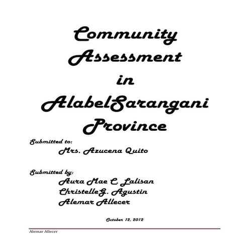 Community assessment