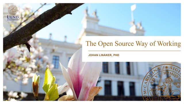 The Open Source Way of Working