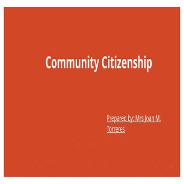 Community Citizenship- powerpoint presebtation