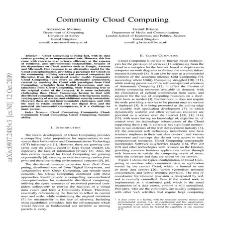 Community Cloud Computing