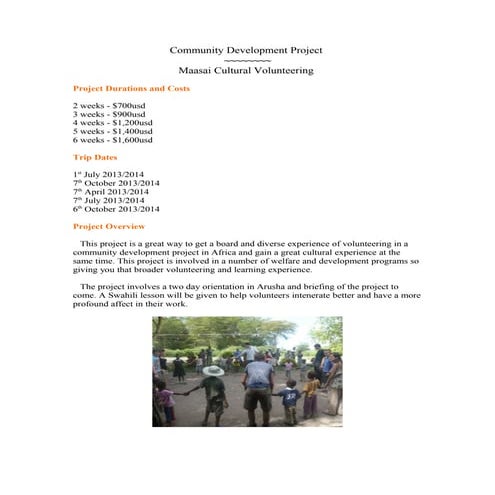 Community development project (1) | DOC