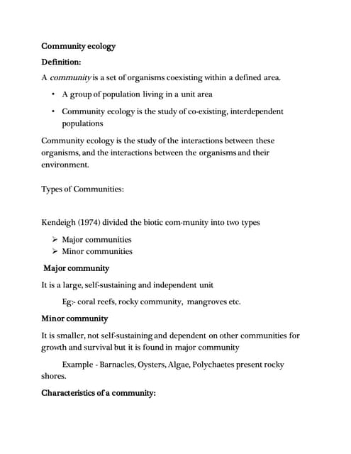 Community ecology