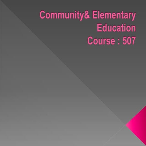 Community& elementary education 507