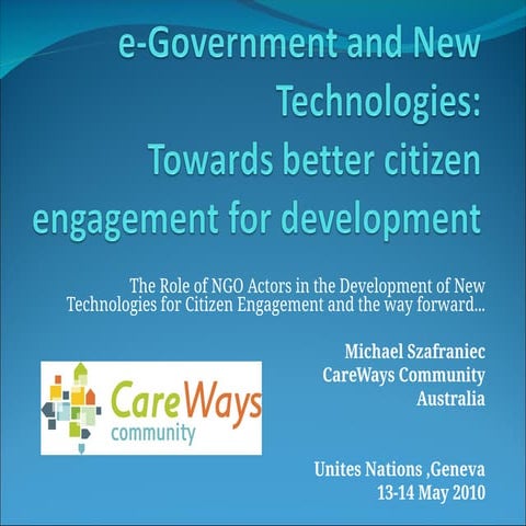 The Role of NGOs in Advancing Citizen Engagement Technologies and ...