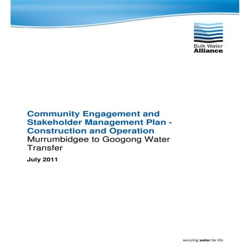 Community engagement plan july 2011