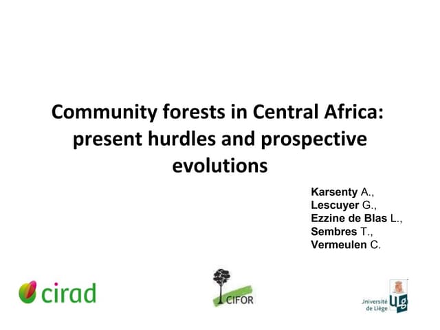 thumbnail of  Community forests in Central Africa: Present hurdles and prospective evolutions