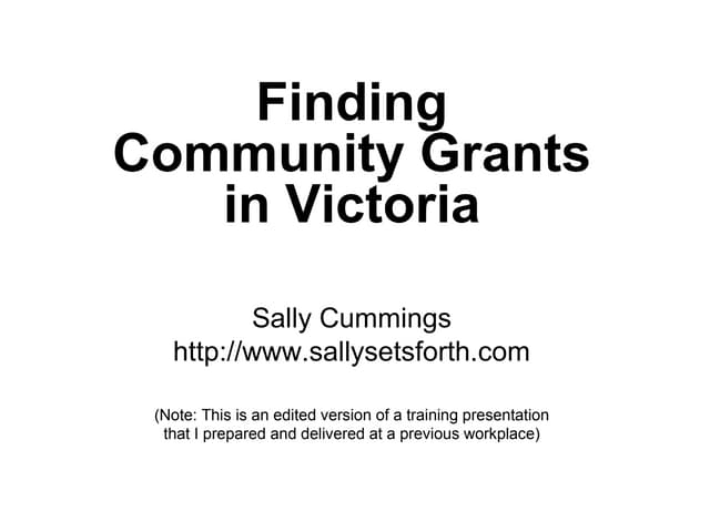 Finding Community Grants