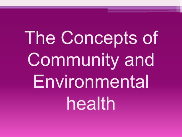 Community health problems