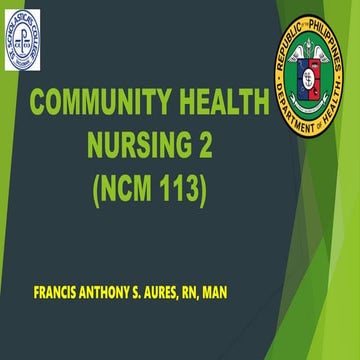 COMMUNITY HEALTH NURSING POWERPOINT PRESENTATION | PPTX