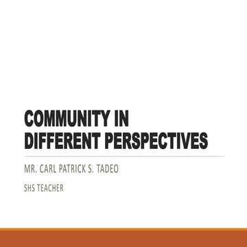 Community in different perspectives