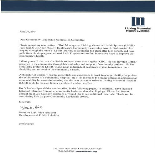 Rob Montagnese – 2014 nominee for Modern Healthcare's Community Leadership Award