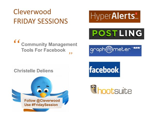 Community management tools - 2d version - Cleverwood Friday Session
