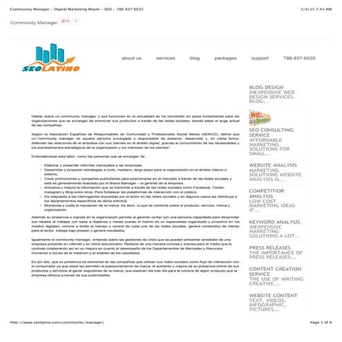 Community manager   digital marketing miami - seo - 786 837 6035